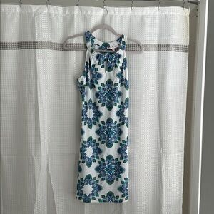 Jude Connally Blue and Green Patterned Dress